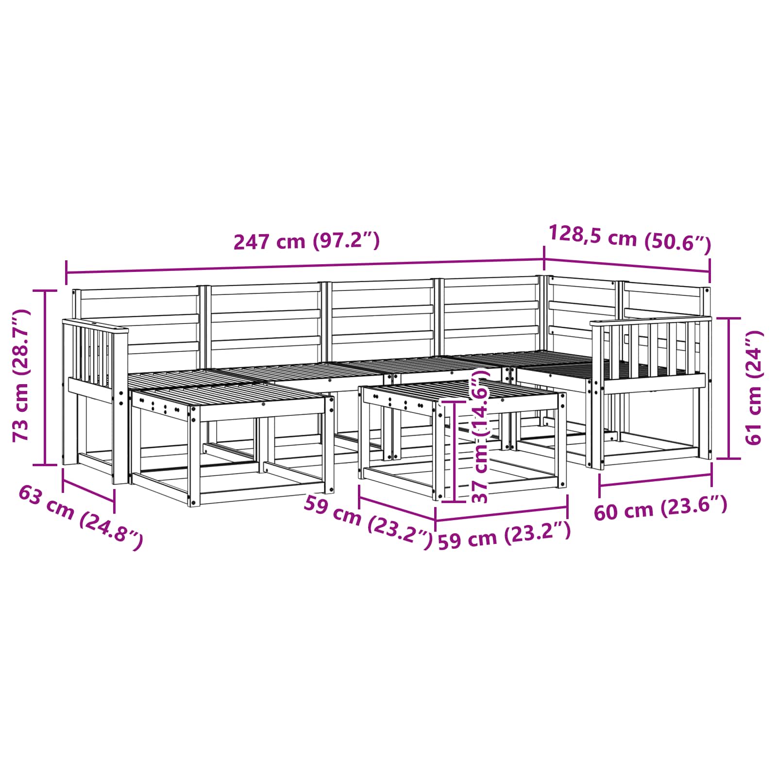 Ensemble de canapés d'extérieur 7 pcs Blanc - XIOS