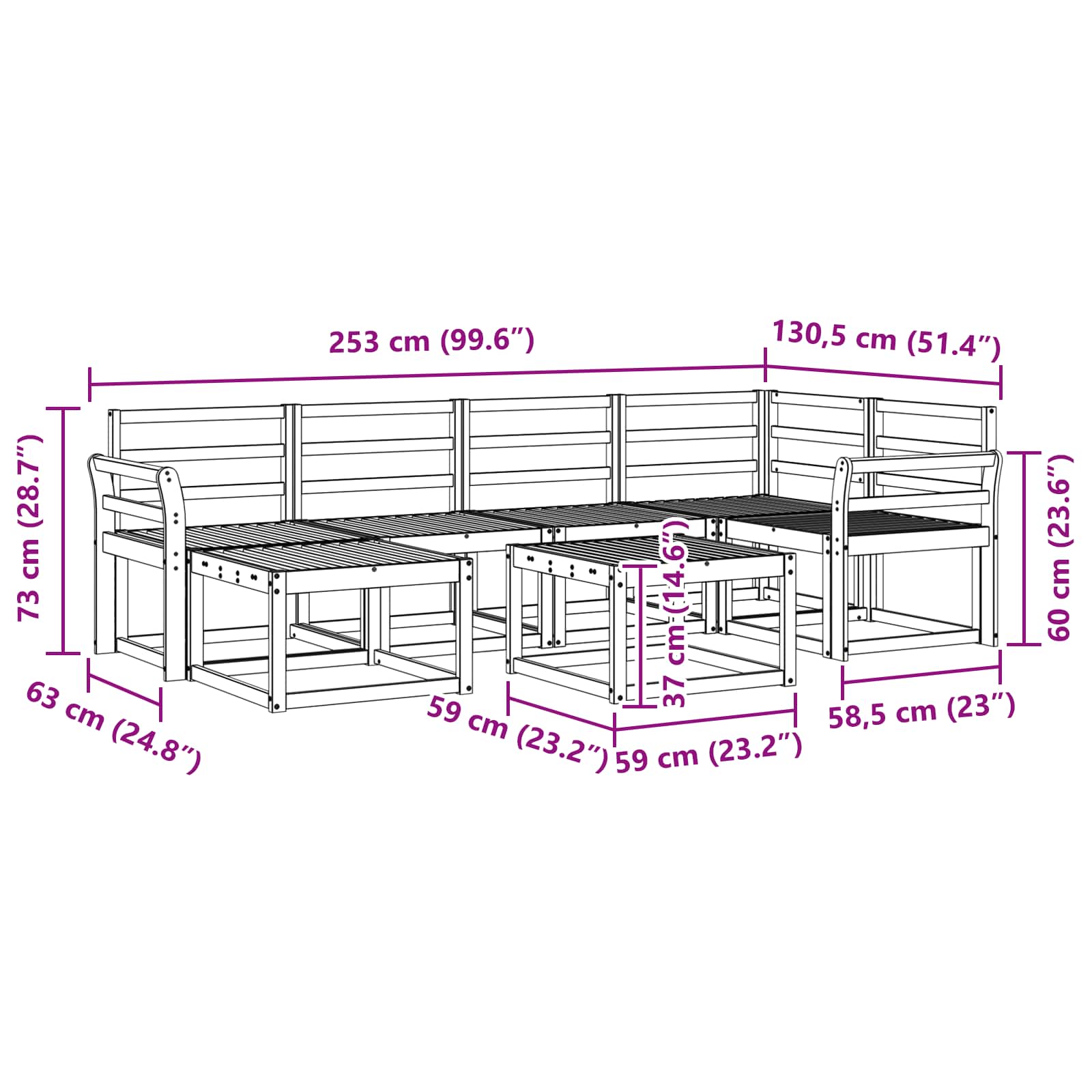 Ensemble de canapés d'extérieur 7 pcs Blanc - XIOS