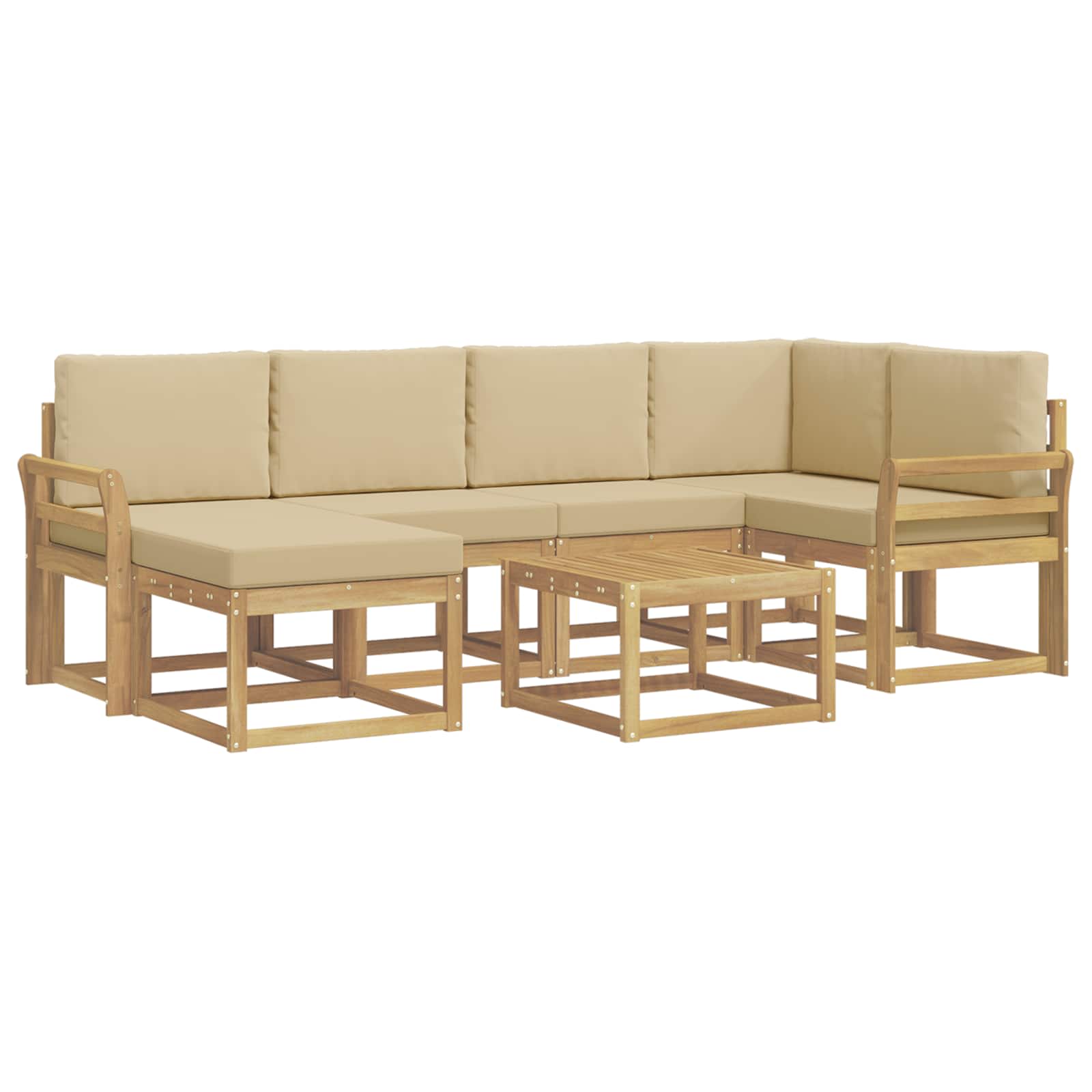 Ensemble de canapés d'extérieur 7 pcs Blanc et Beige - XIOS