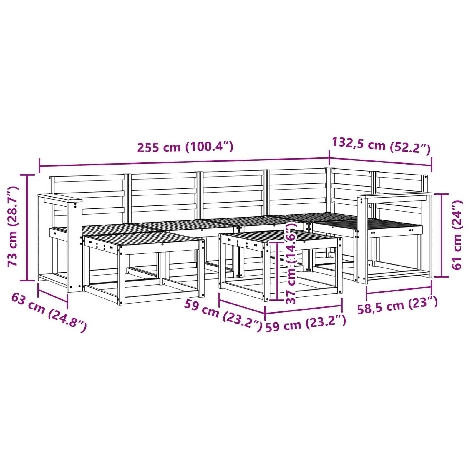 Ensemble de canapés d'extérieur 7 pcs Blanc - XIOS