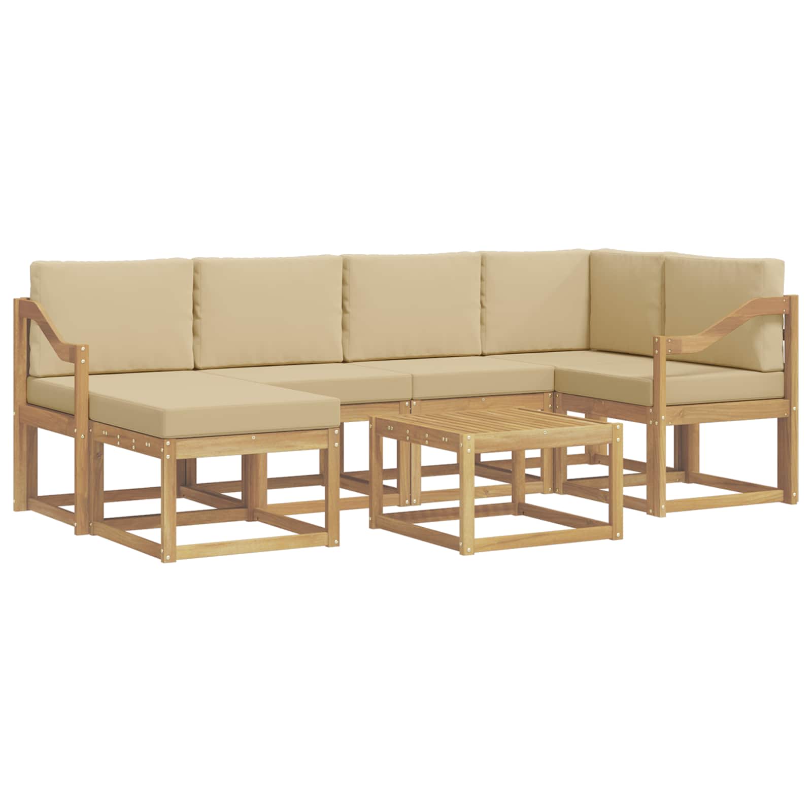 Ensemble de canapés d'extérieur 7 pcs Blanc et Beige - XIOS