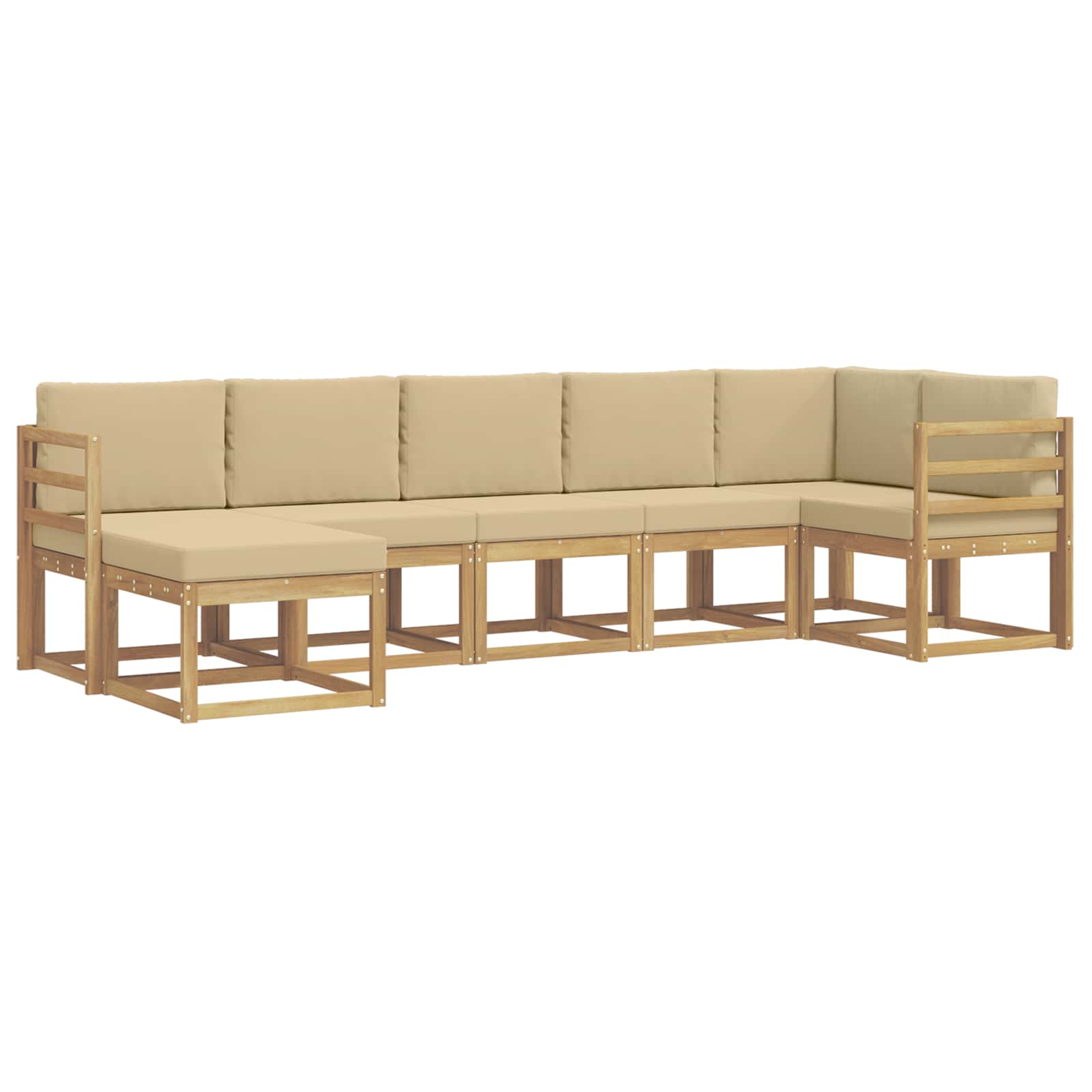 Ensemble de canapés d'extérieur 7 pcs Blanc et Beige Polyester - XIOS