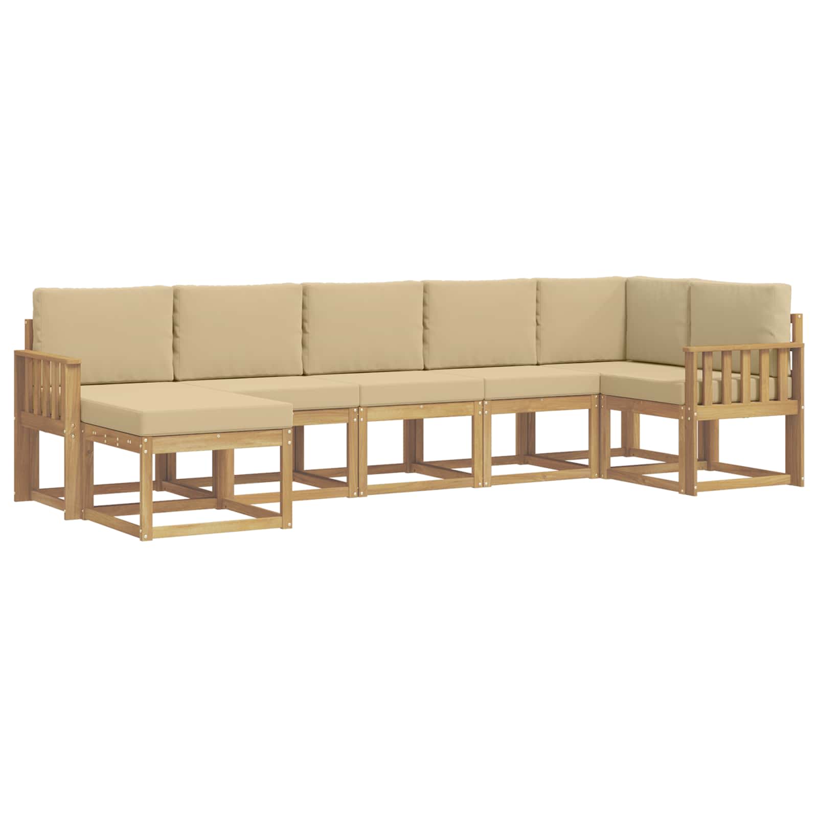 Ensemble de canapés d'extérieur 7 pcs Blanc et Beige Polyester - XIOS