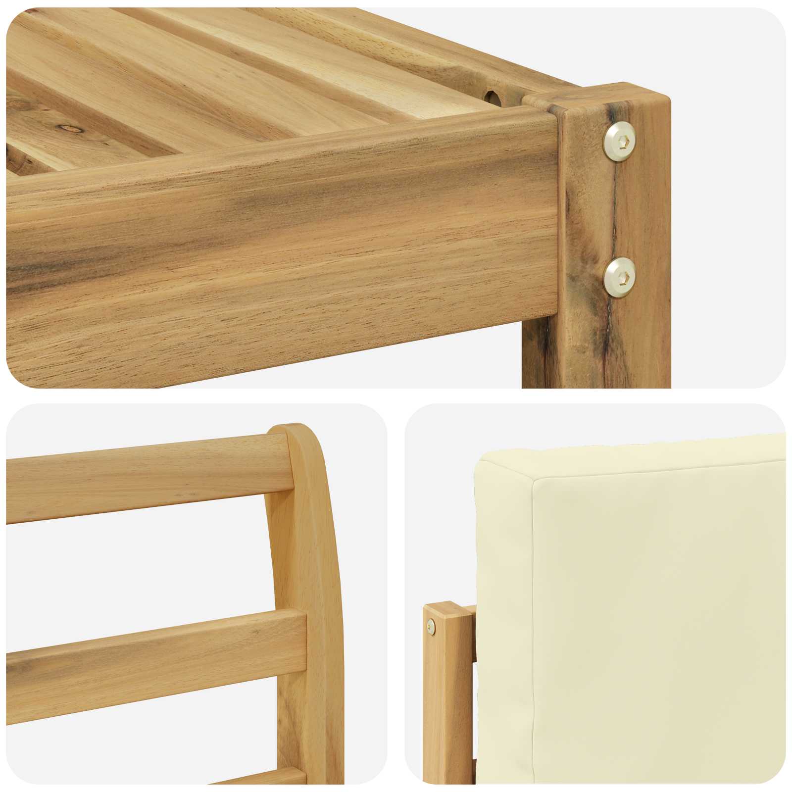 Ensemble de canapés d'extérieur 7 pcs Blanc et crème Polyester - XIOS