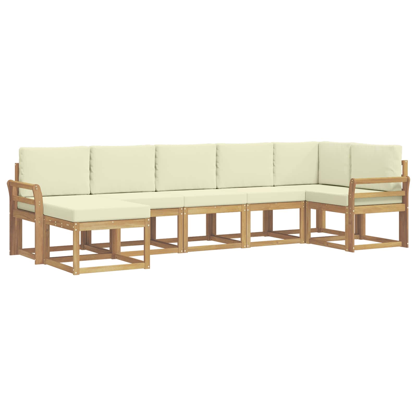 Ensemble de canapés d'extérieur 7 pcs Blanc et crème Polyester - XIOS