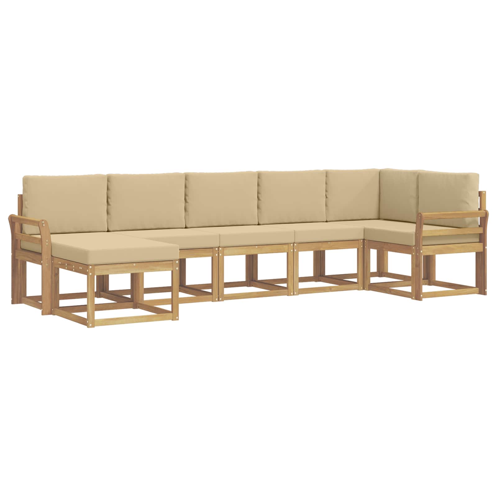 Ensemble de canapés d'extérieur 7 pcs Blanc et Beige Polyester - XIOS