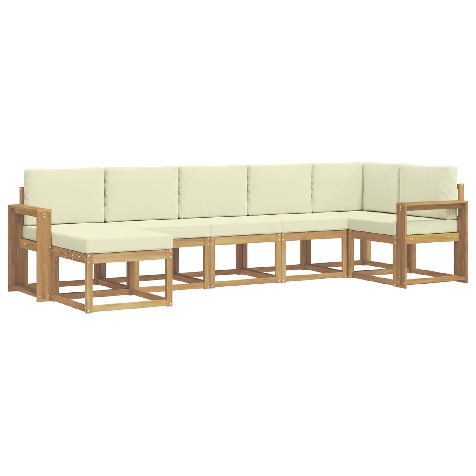 Ensemble de canapés d'extérieur 7 pcs Blanc et crème Polyester - XIOS