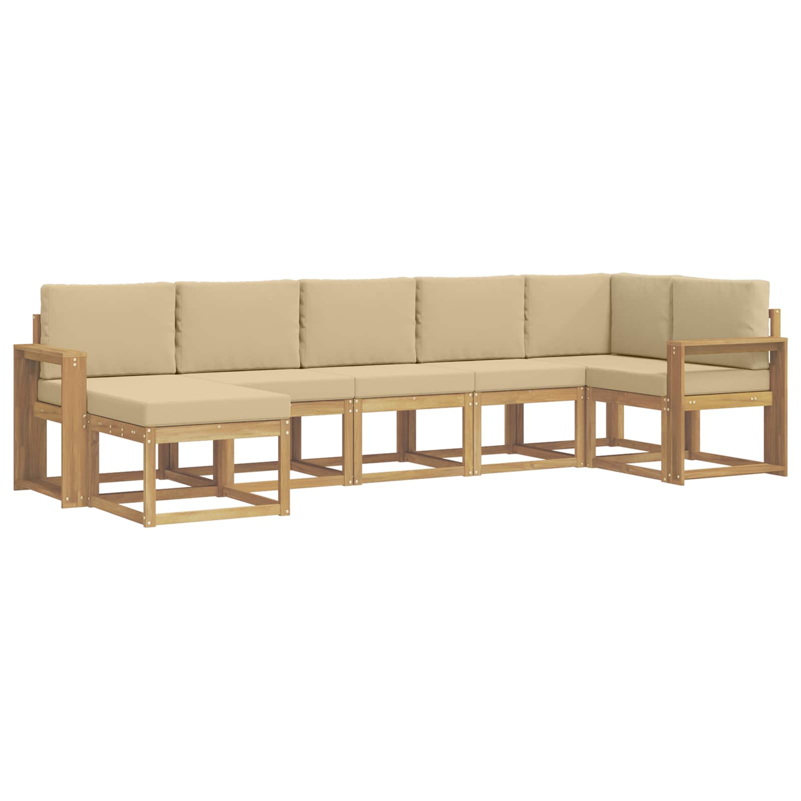 Ensemble de canapés d'extérieur 7 pcs Blanc et Beige Polyester - XIOS