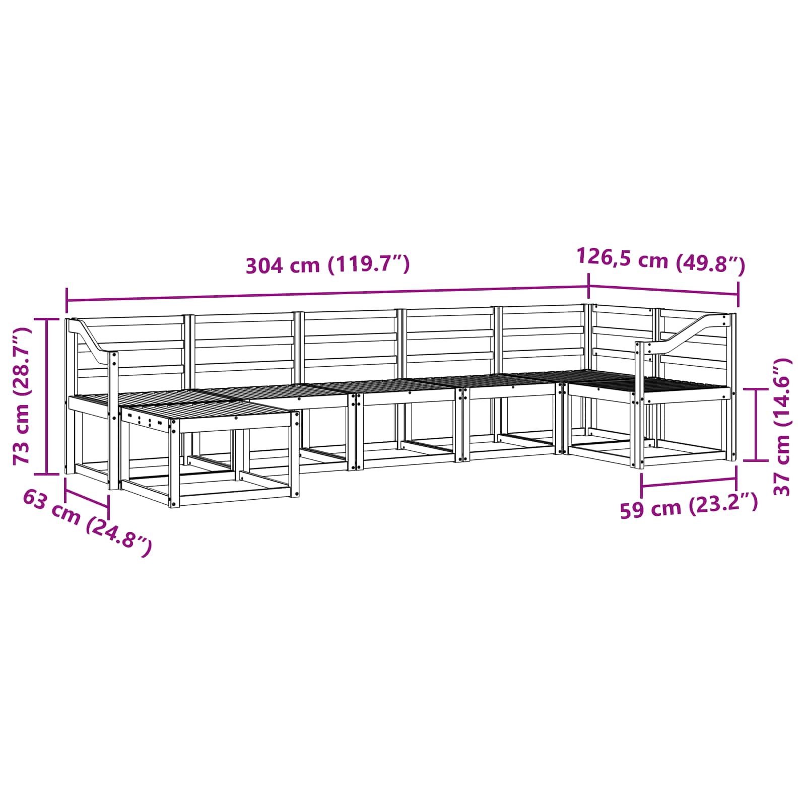 Ensemble de canapés d'extérieur 7 pcs Blanc - XIOS
