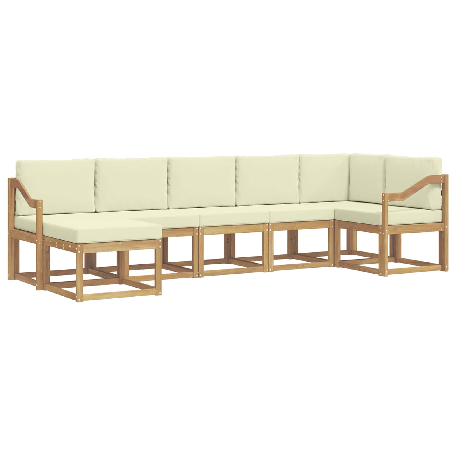 Ensemble de canapés d'extérieur 7 pcs Blanc et crème Polyester - XIOS