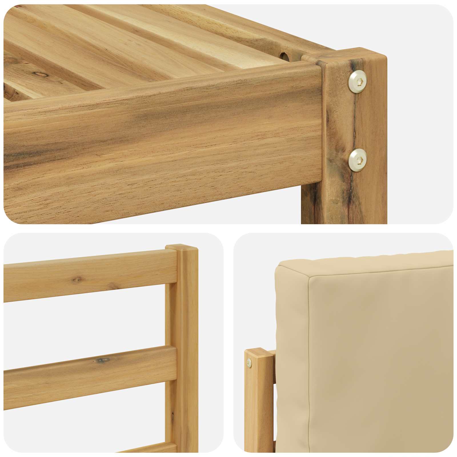Ensemble de canapés d'extérieur 8 pcs Blanc et Beige Polyester - XIOS