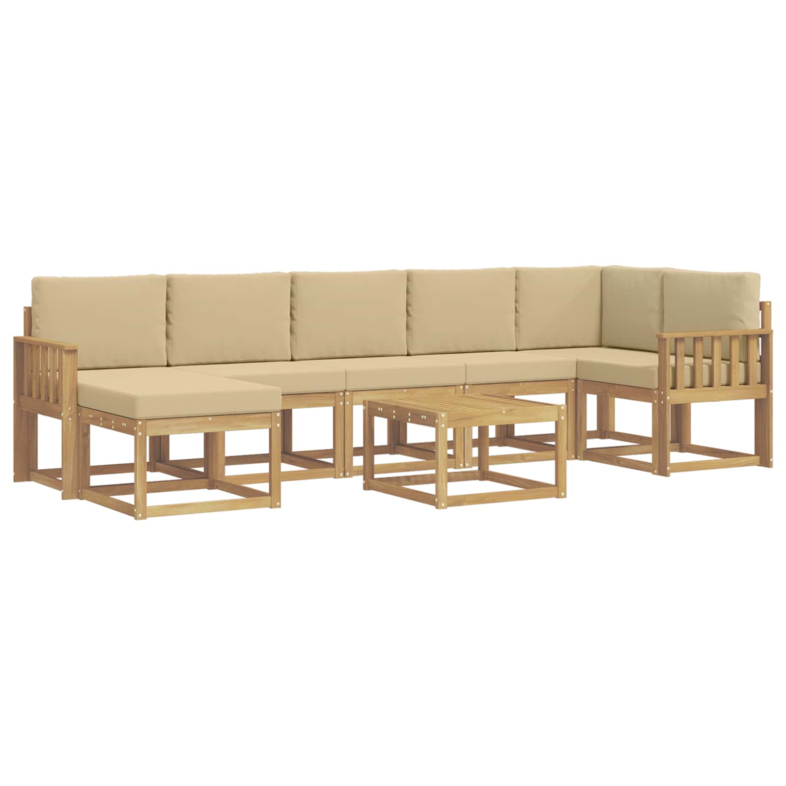 Ensemble de canapés d'extérieur 8 pcs Blanc et Beige Polyester - XIOS