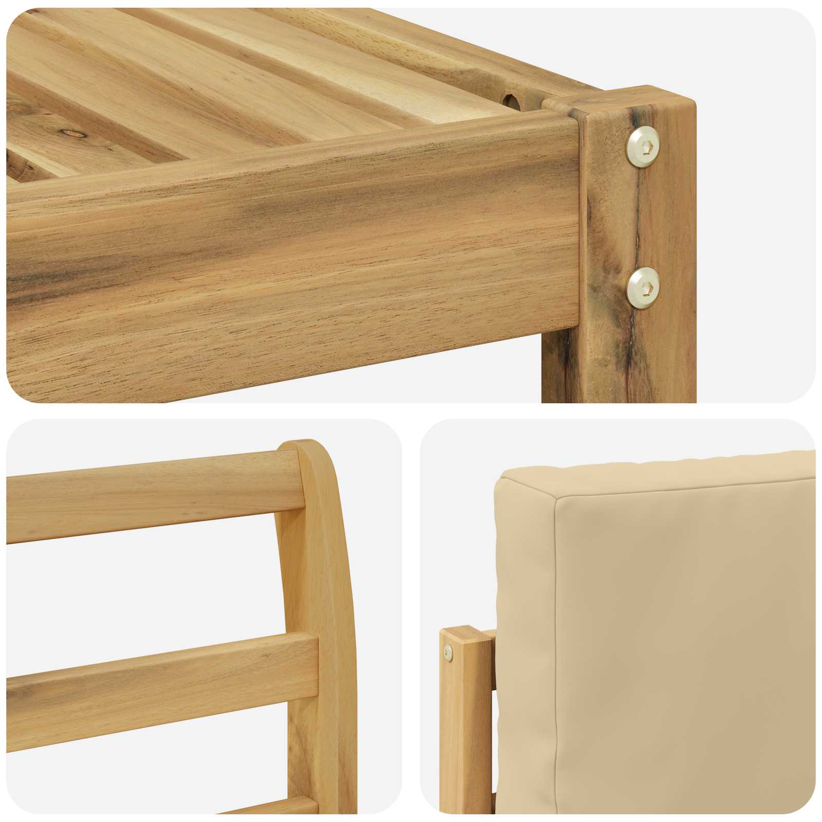 Ensemble de canapés d'extérieur 8 pcs Blanc et Beige Polyester - XIOS