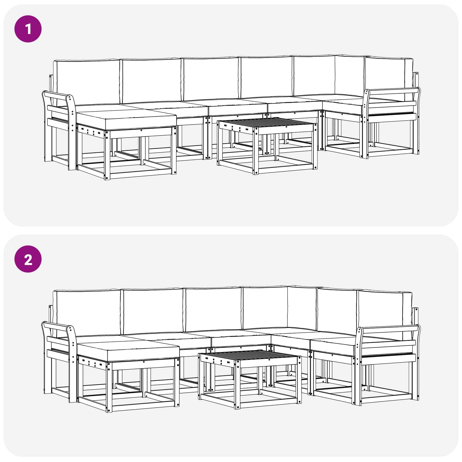 Ensemble de canapés d'extérieur 8 pcs Blanc et Beige Polyester - XIOS