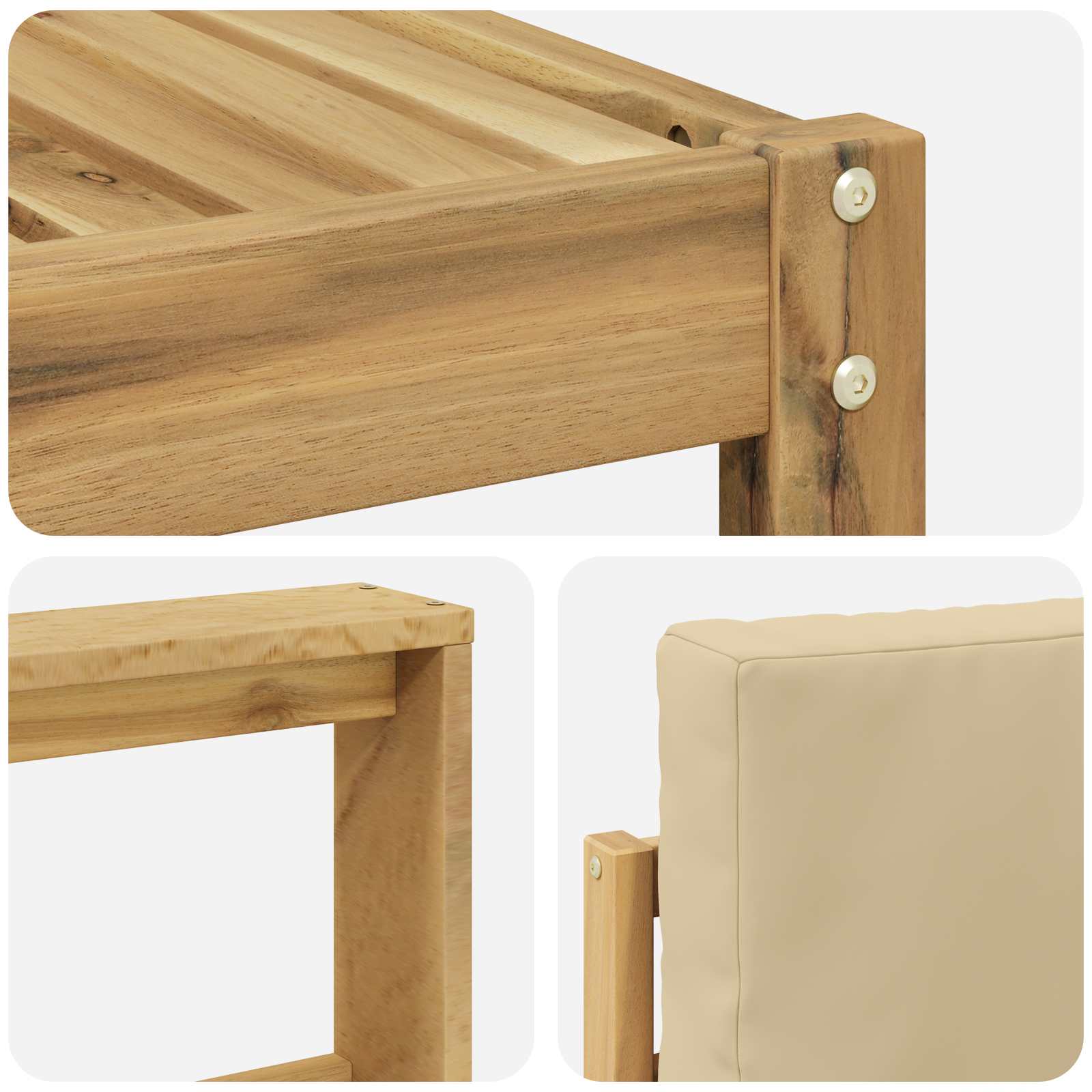 Ensemble de canapés d'extérieur 8 pcs Blanc et Beige Polyester - XIOS