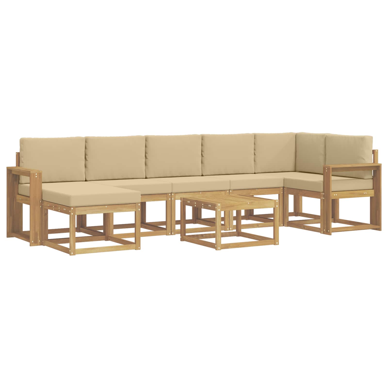 Ensemble de canapés d'extérieur 8 pcs Blanc et Beige Polyester - XIOS