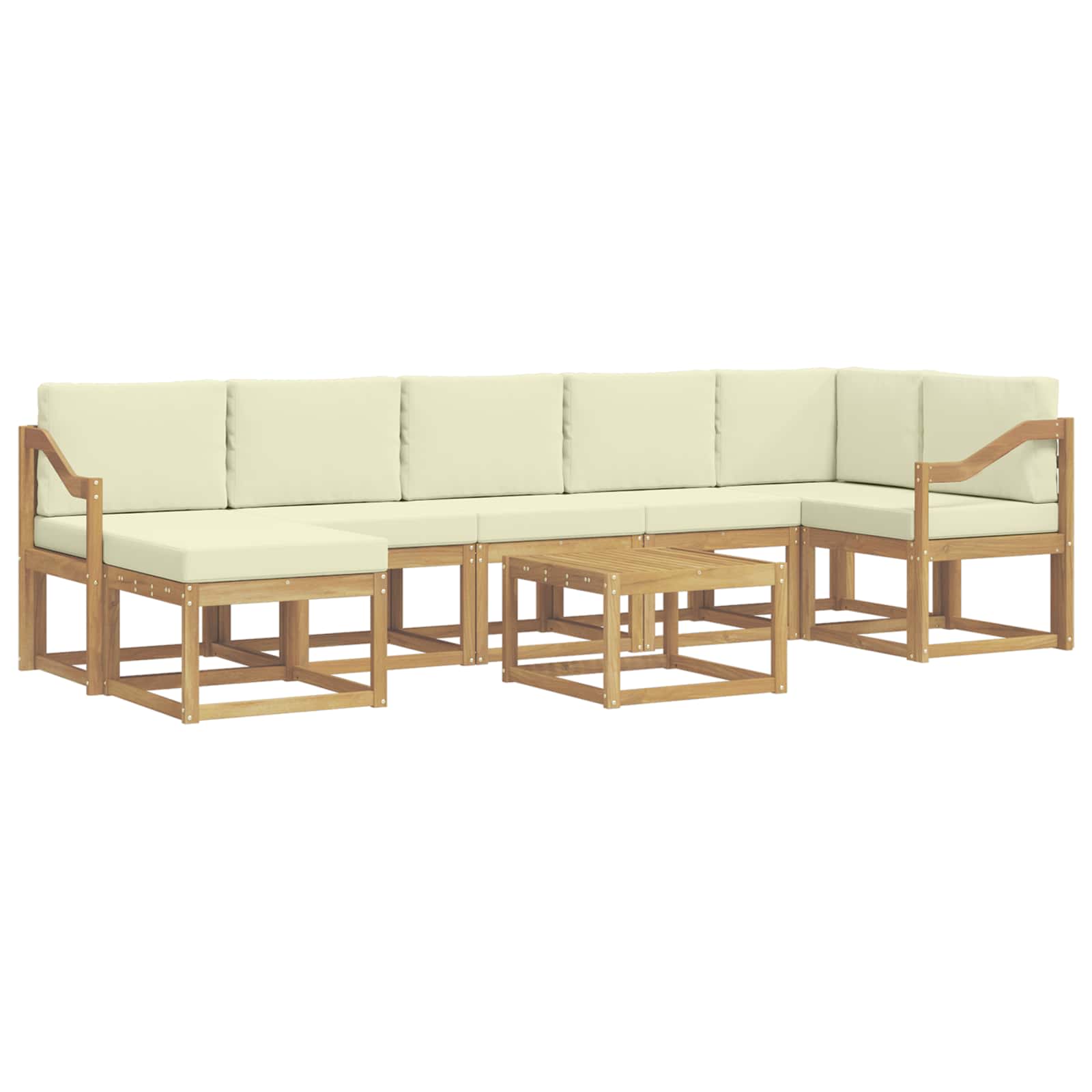 Ensemble de canapés d'extérieur 8 pcs Blanc et crème Polyester - XIOS