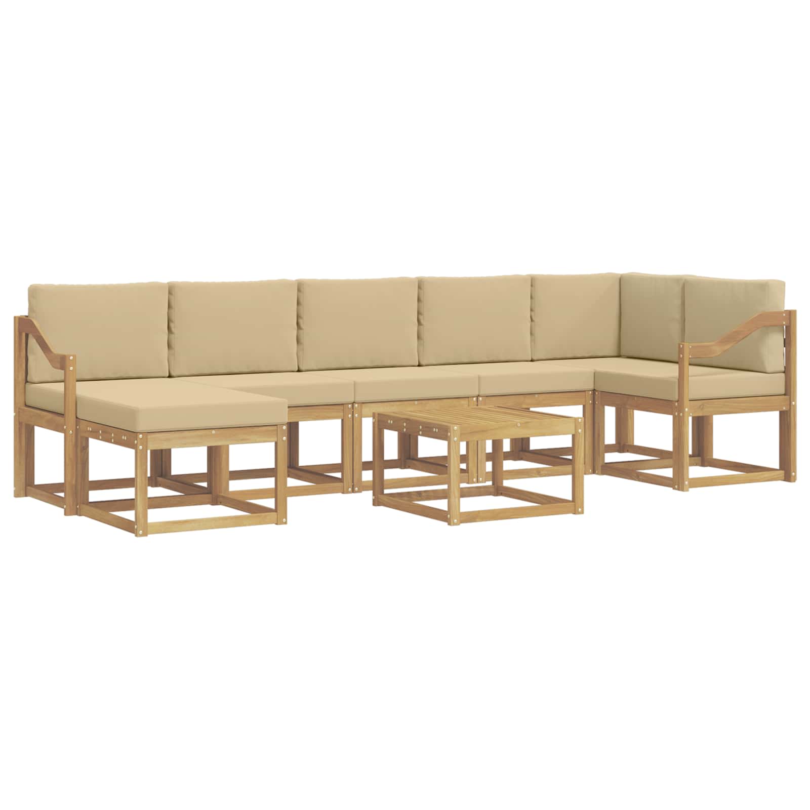 Ensemble de canapés d'extérieur 8 pcs Blanc et Beige Polyester - XIOS