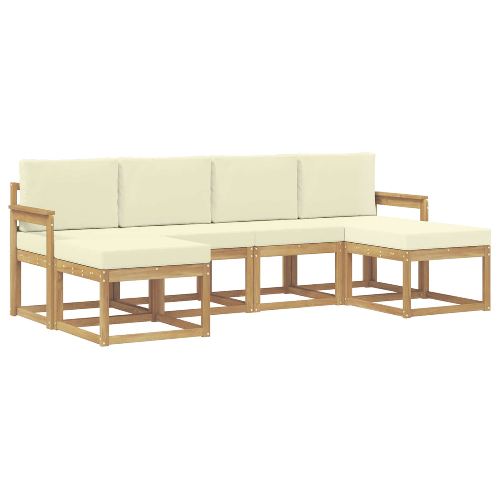 Ensemble de canapés d'extérieur 6 pcs Blanc et crème Polyester - XIOS