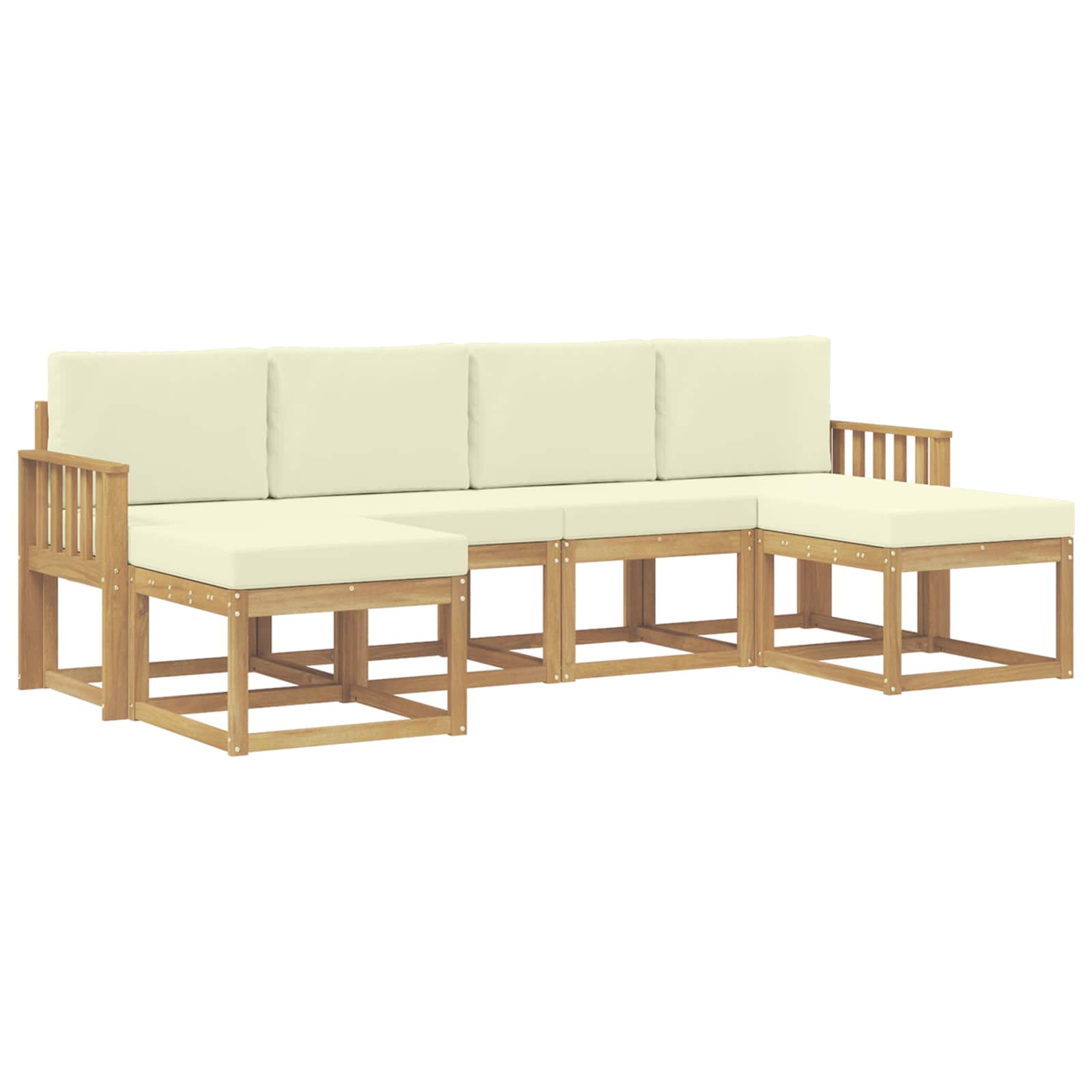 Ensemble de canapés d'extérieur 6 pcs Blanc et crème Polyester - XIOS