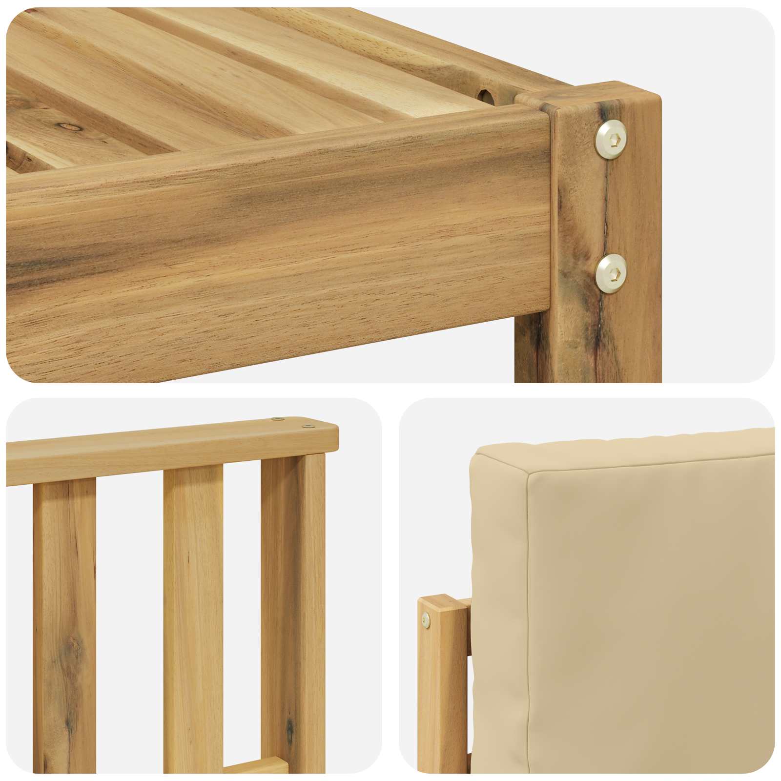 Ensemble de canapés d'extérieur 6 pcs Blanc et Beige Polyester - XIOS