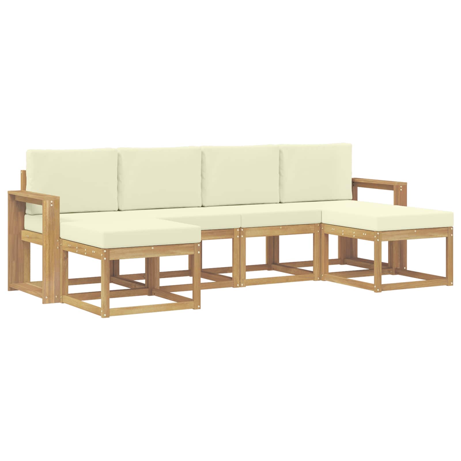 Ensemble de canapés d'extérieur 6 pcs Blanc et crème Polyester - XIOS