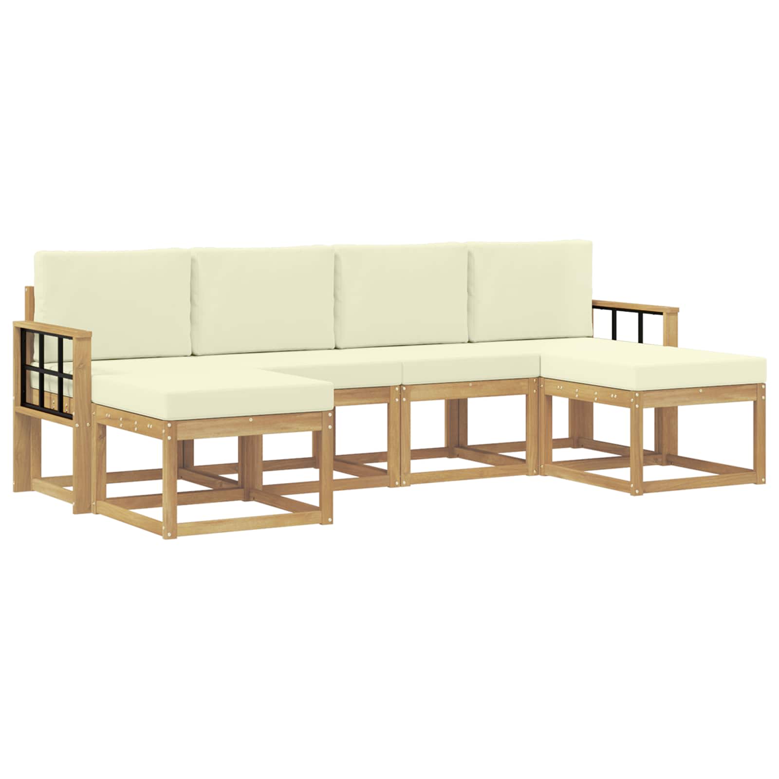 Ensemble de canapés d'extérieur 6 pcs Blanc et crème Polyester - XIOS