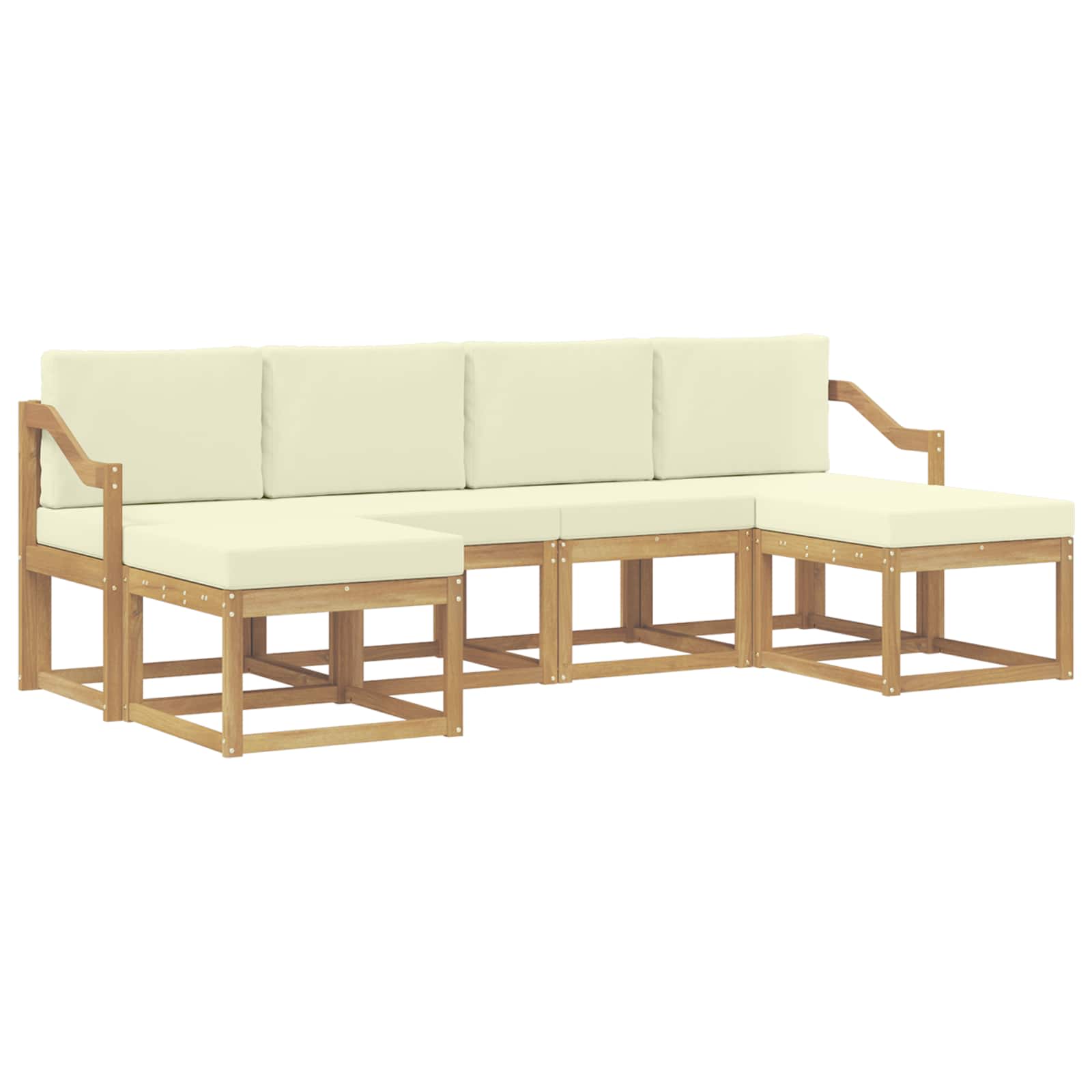 Ensemble de canapés d'extérieur 6 pcs Blanc et crème Polyester - XIOS