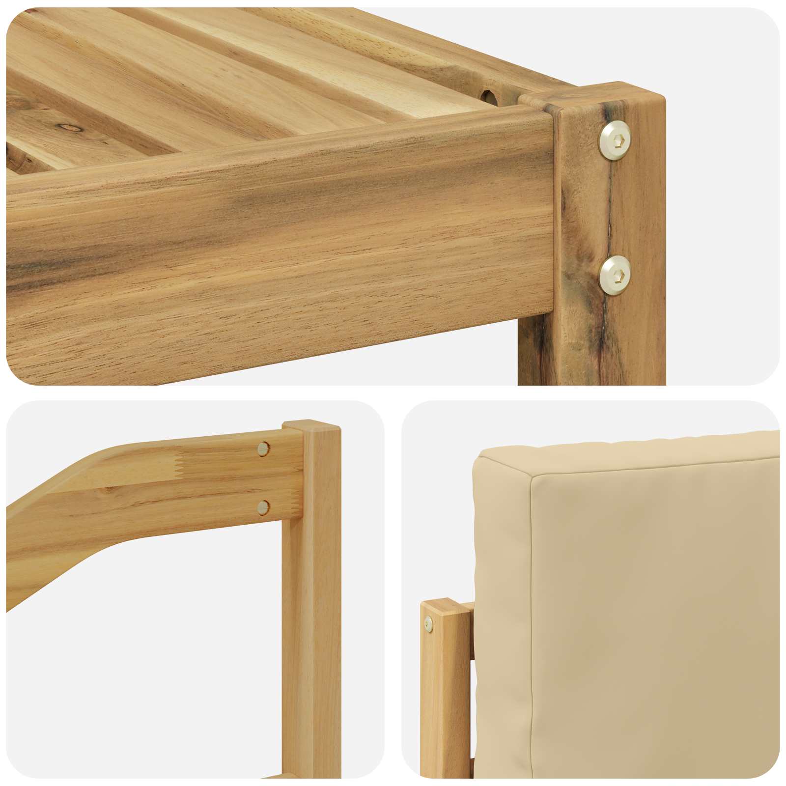 Ensemble de canapés d'extérieur 6 pcs Blanc et Beige Polyester - XIOS