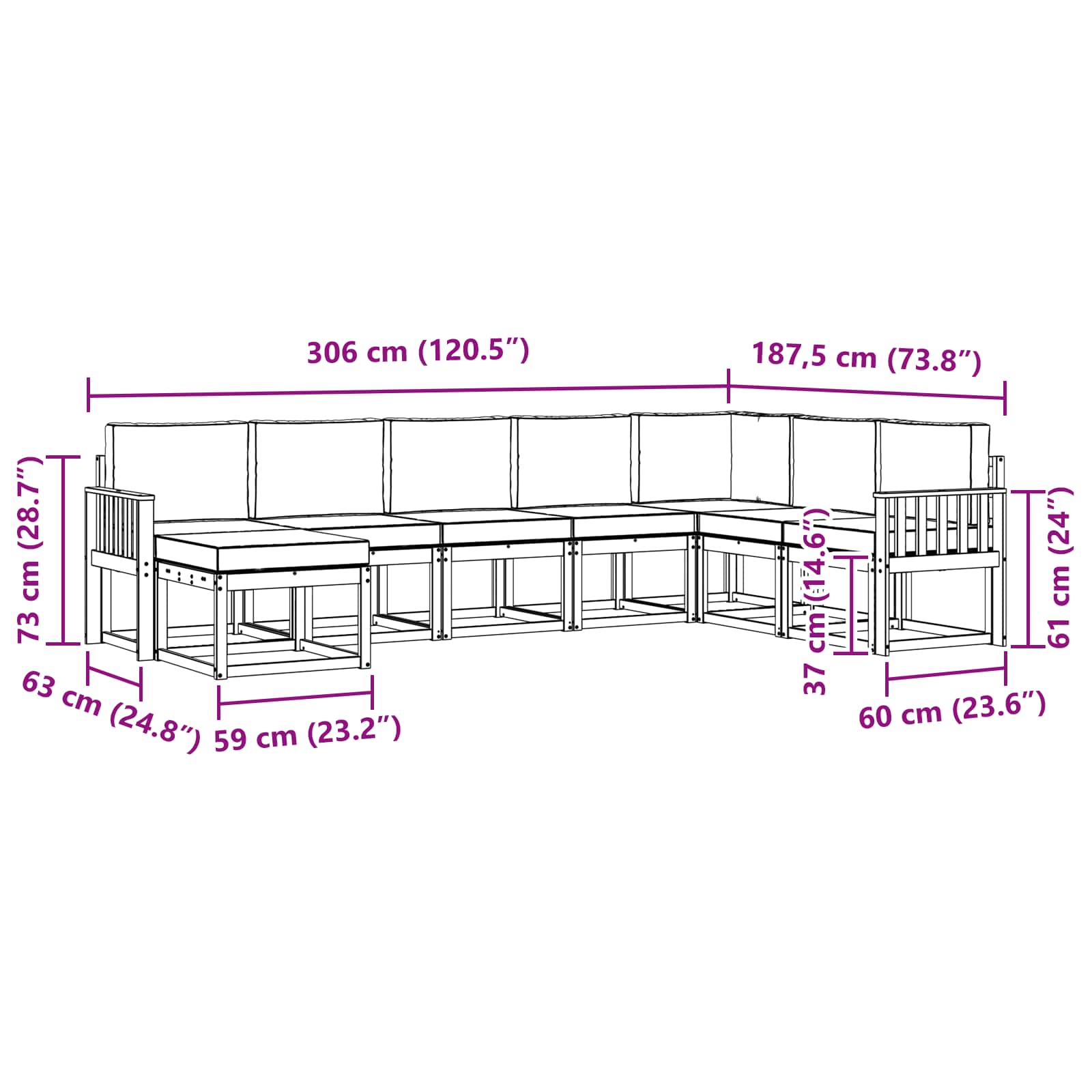 Ensemble de canapés d'extérieur 8 pcs Blanc et anthracite - XIOS