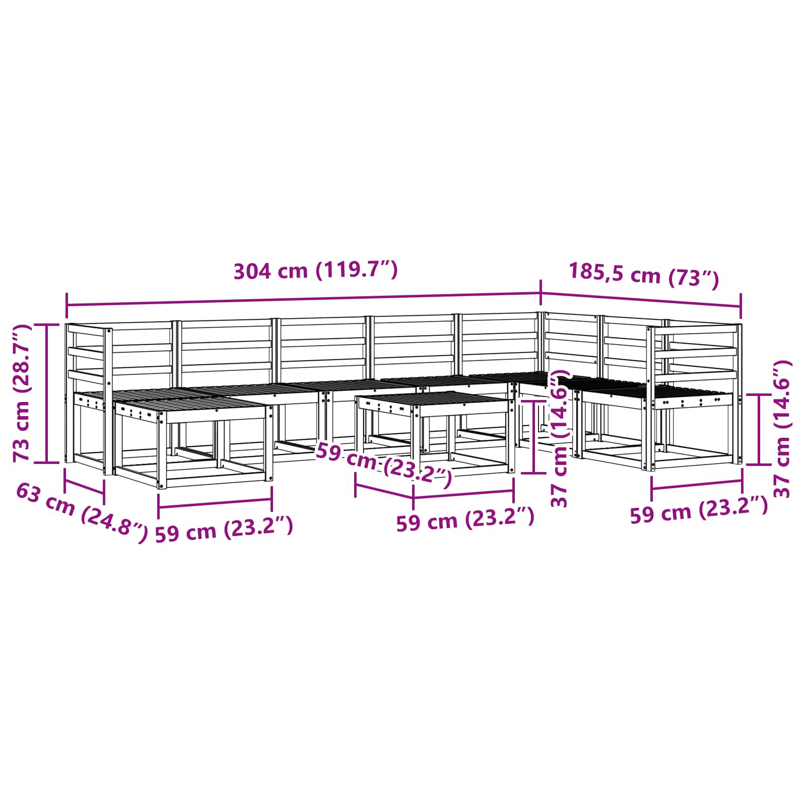 Ensemble de canapés d'extérieur 9 pcs Blanc - XIOS