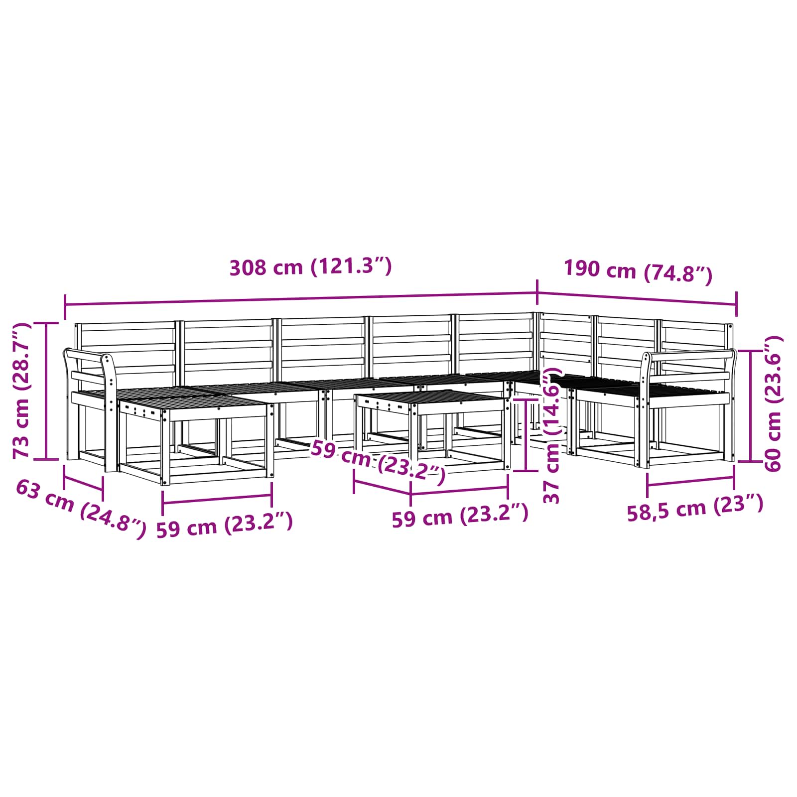 Ensemble de canapés d'extérieur 9 pcs Blanc - XIOS