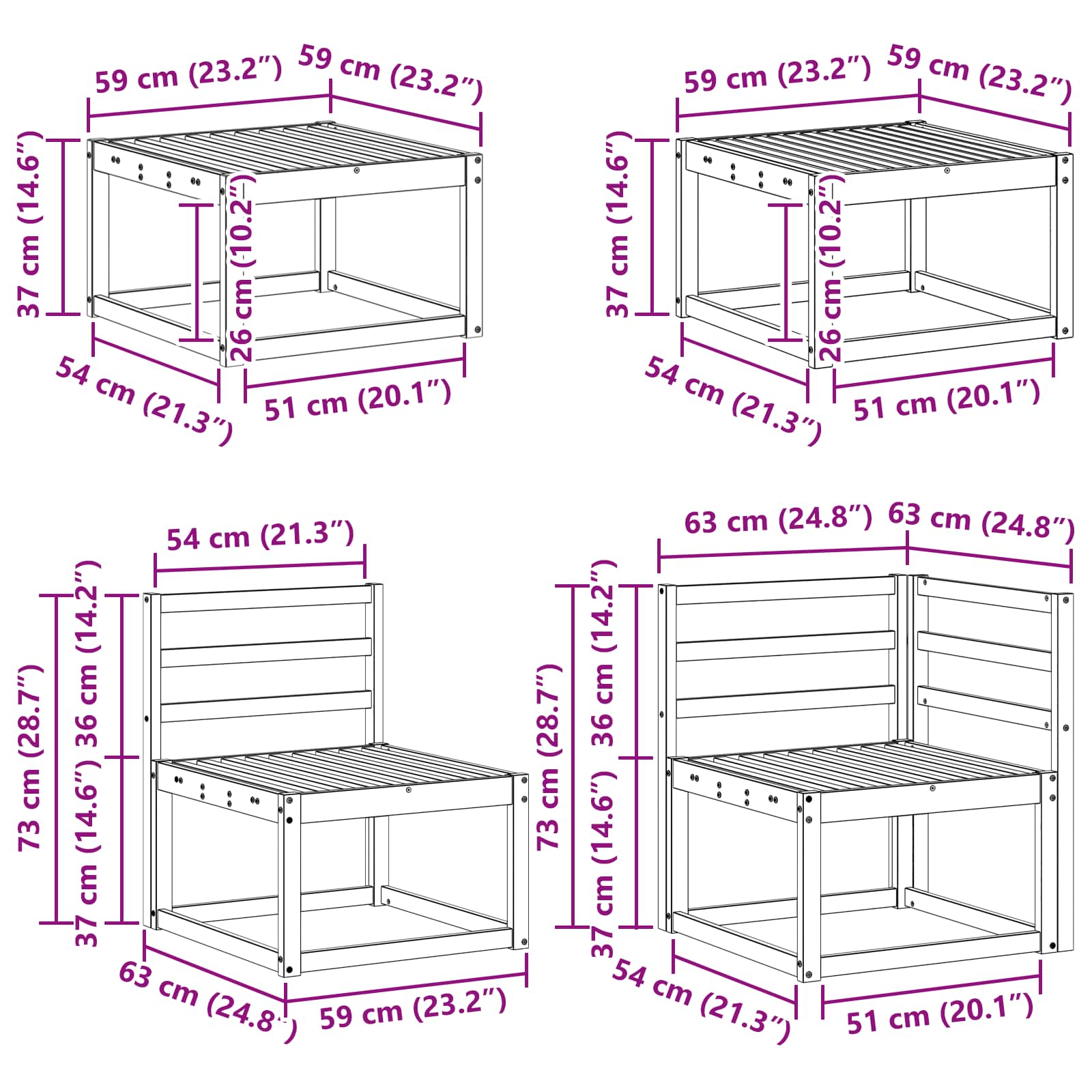 Ensemble de canapés d'extérieur 9 pcs Blanc - XIOS