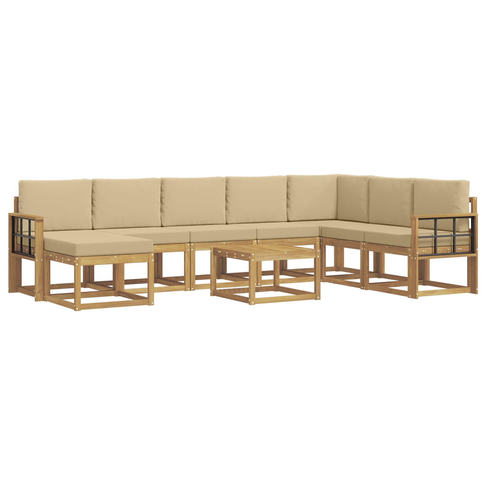 Ensemble de canapés d'extérieur 9 pcs Blanc et Beige - XIOS