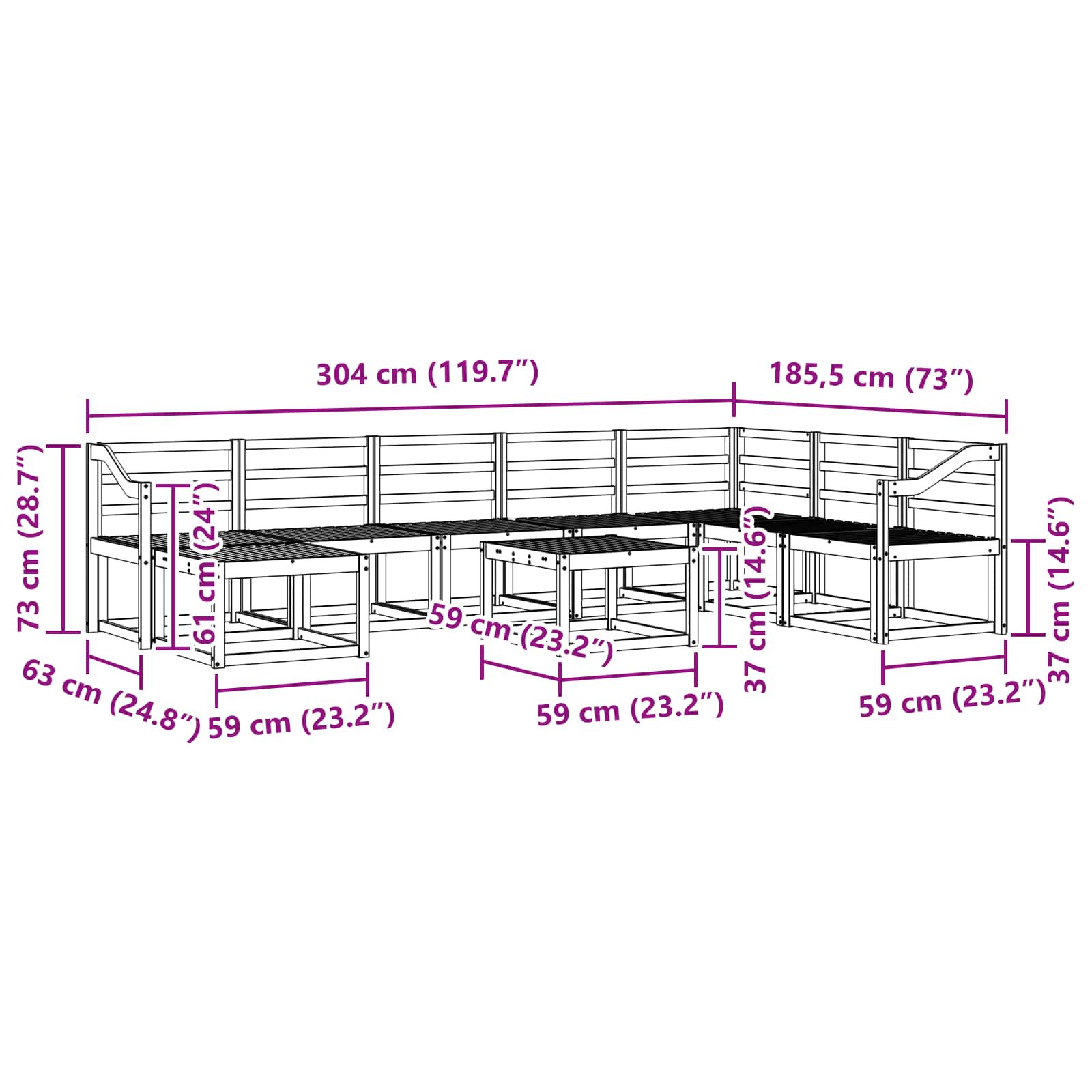 Ensemble de canapés d'extérieur 9 pcs Blanc - XIOS