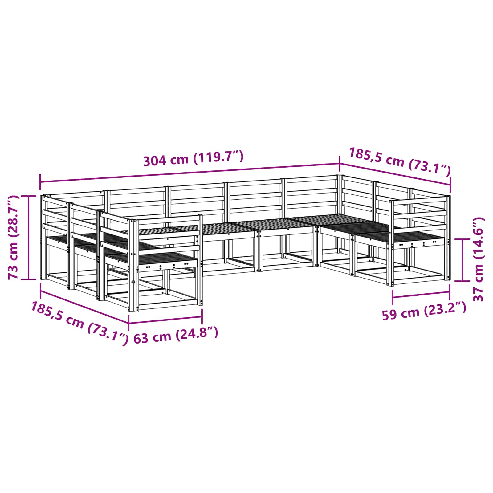 Ensemble de canapés d'extérieur 9 pcs Blanc - XIOS