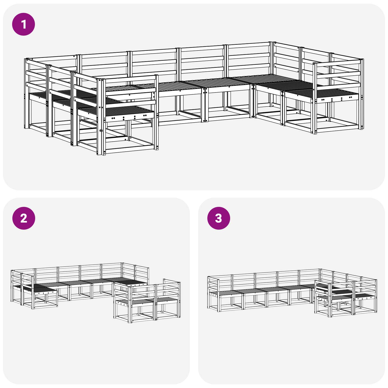 Ensemble de canapés d'extérieur 9 pcs Blanc - XIOS