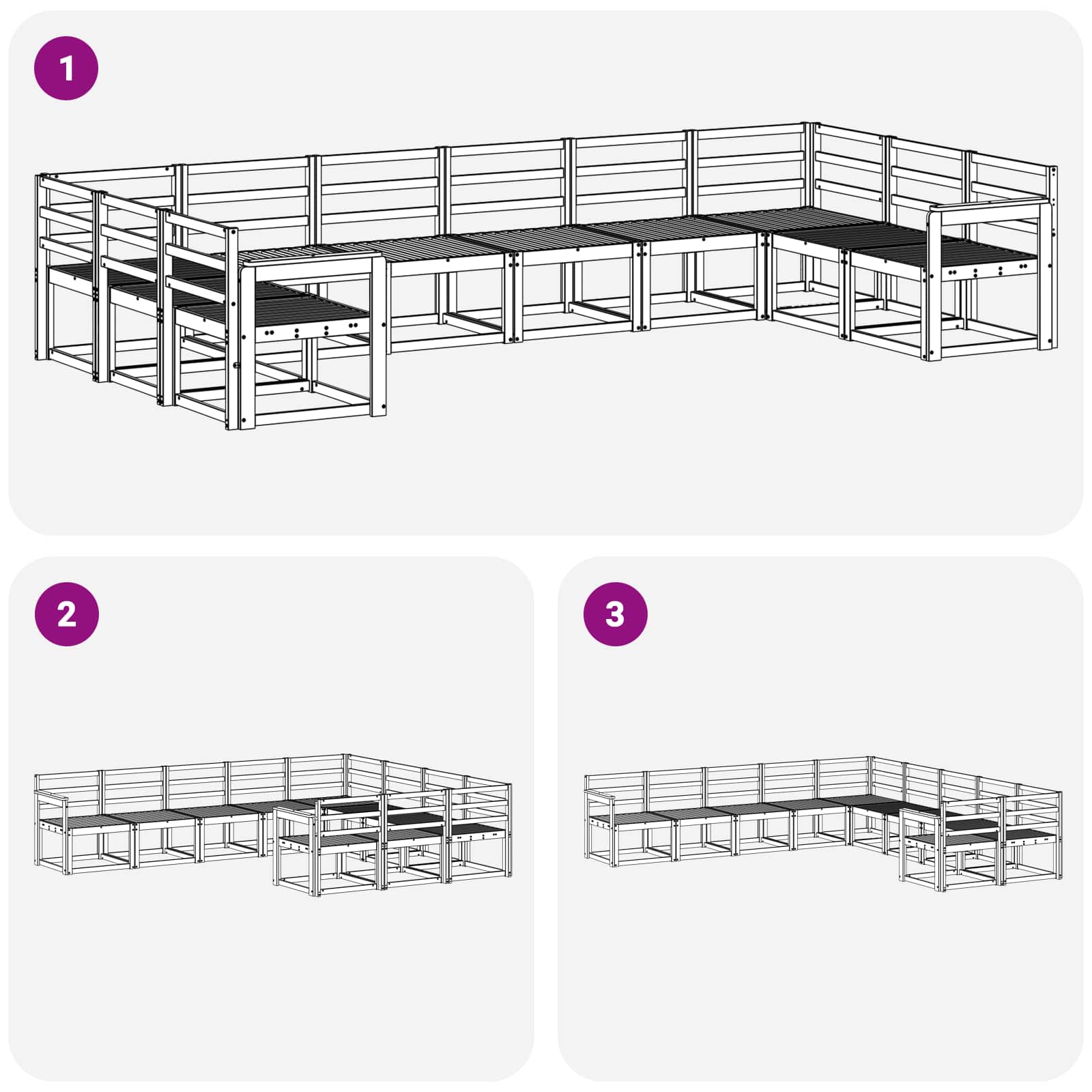 Ensemble de canapés d'extérieur 10 pcs Blanc - XIOS