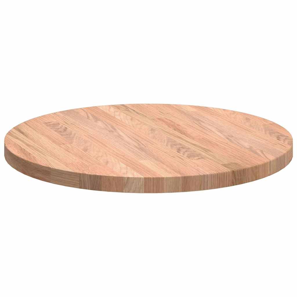Plateau de table Marron clair Ø 50 x 2.5 cm Chêne massif - XIOS