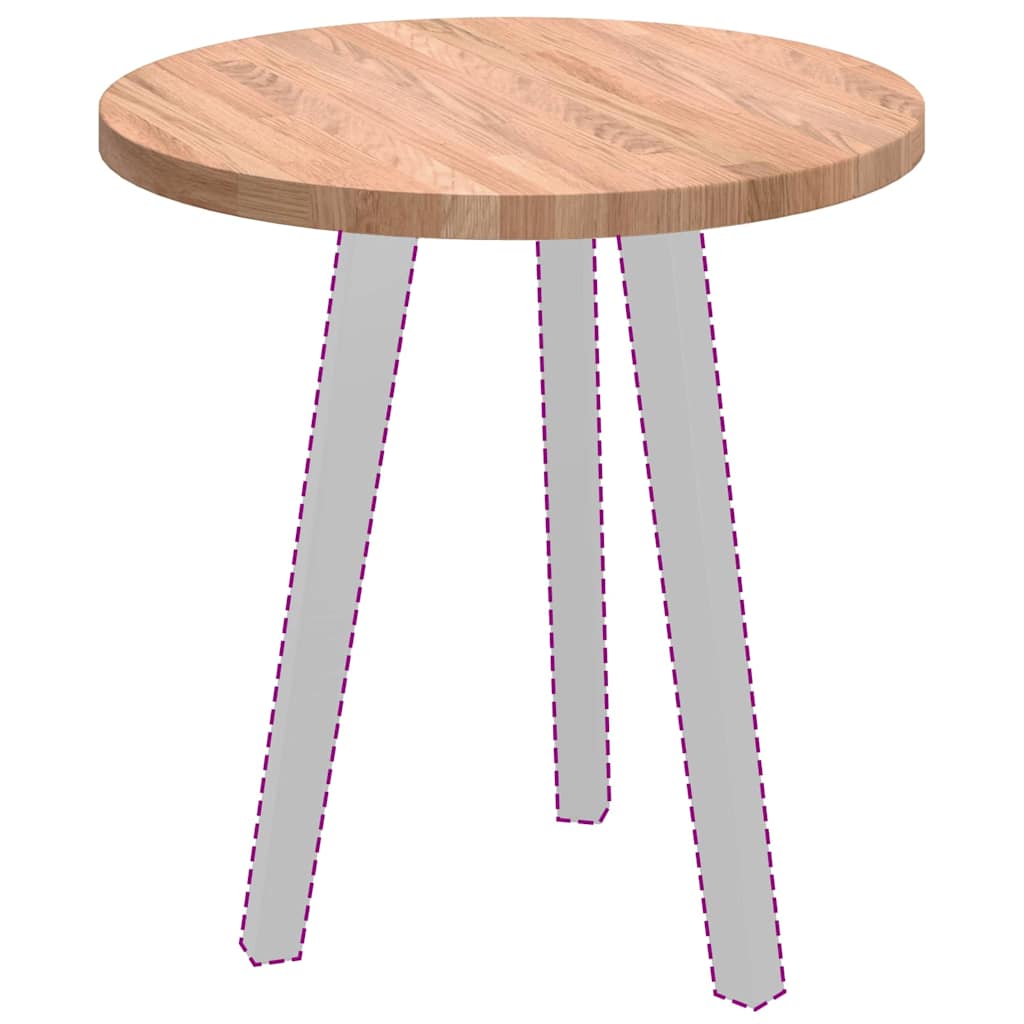 Plateau de table Marron clair Ø 50 x 2.5 cm Chêne massif - XIOS