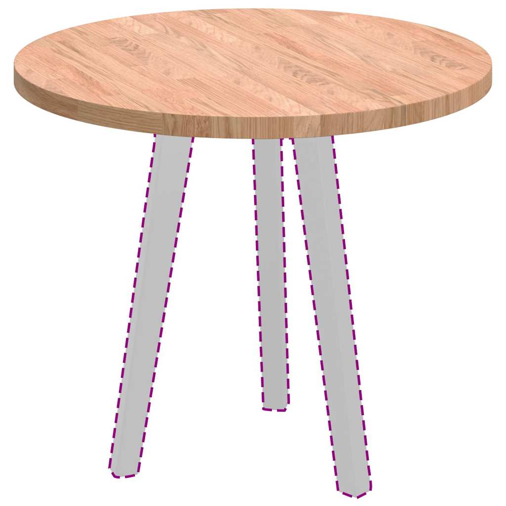 Plateau de table Marron clair Ø 60 x 2.5 cm Chêne massif - XIOS