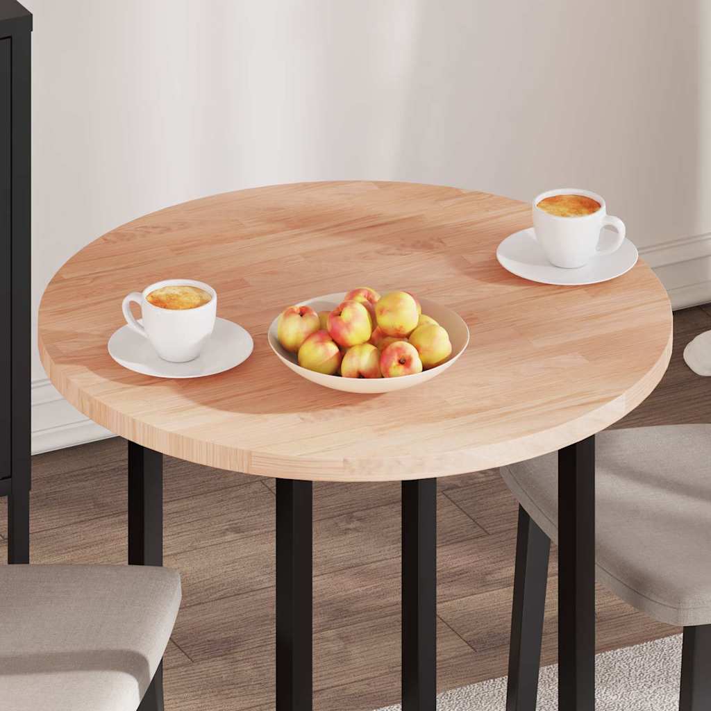 Plateau de table Marron clair Ø 70 x 2.5 cm Chêne massif - XIOS