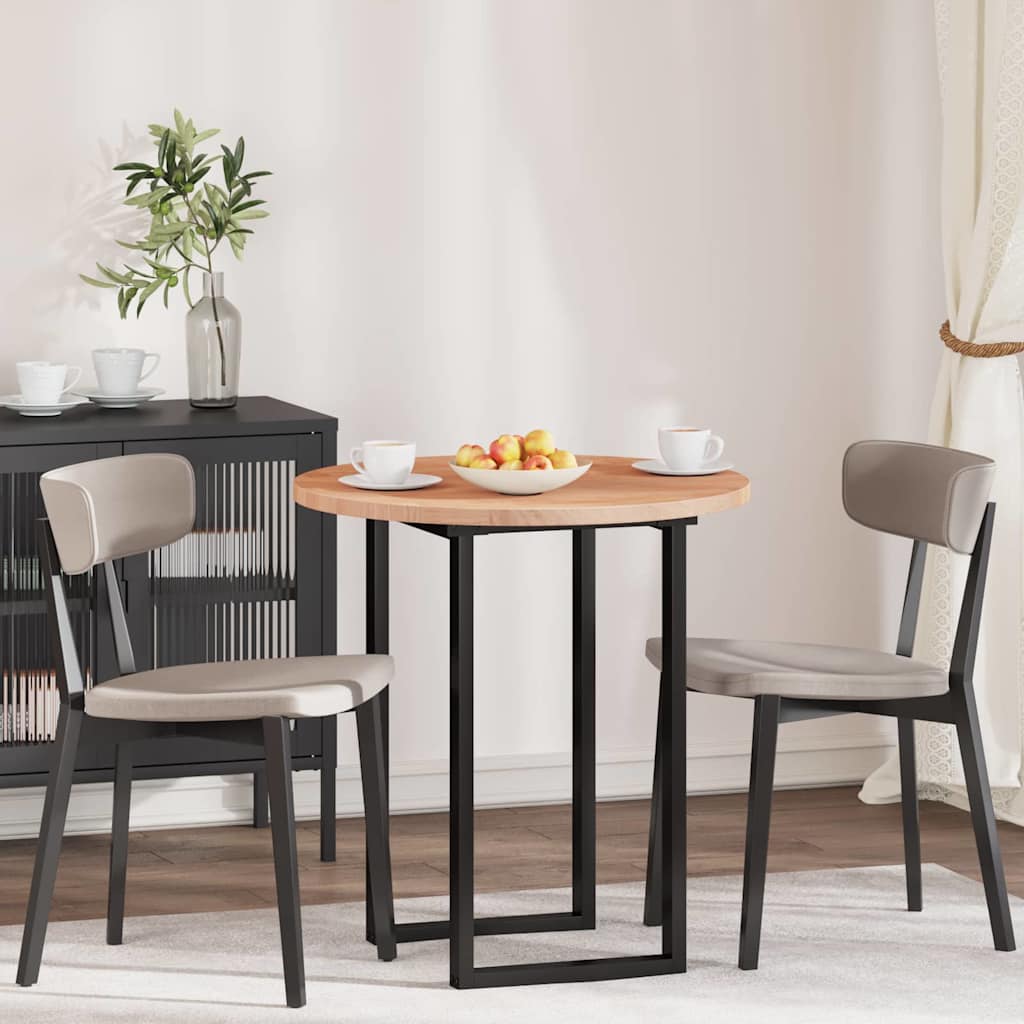 Plateau de table Marron clair Ø 80 x 2.5 cm Chêne massif - XIOS