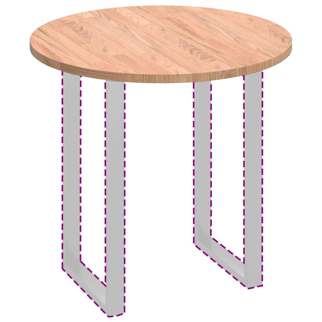 Plateau de table Marron clair Ø 80 x 2.5 cm Chêne massif - XIOS