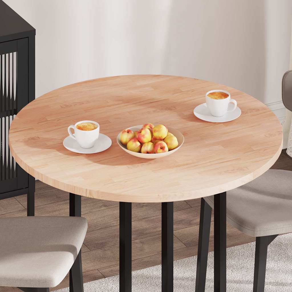 Plateau de table Marron clair Ø 90 x 2.5 cm Chêne massif - XIOS