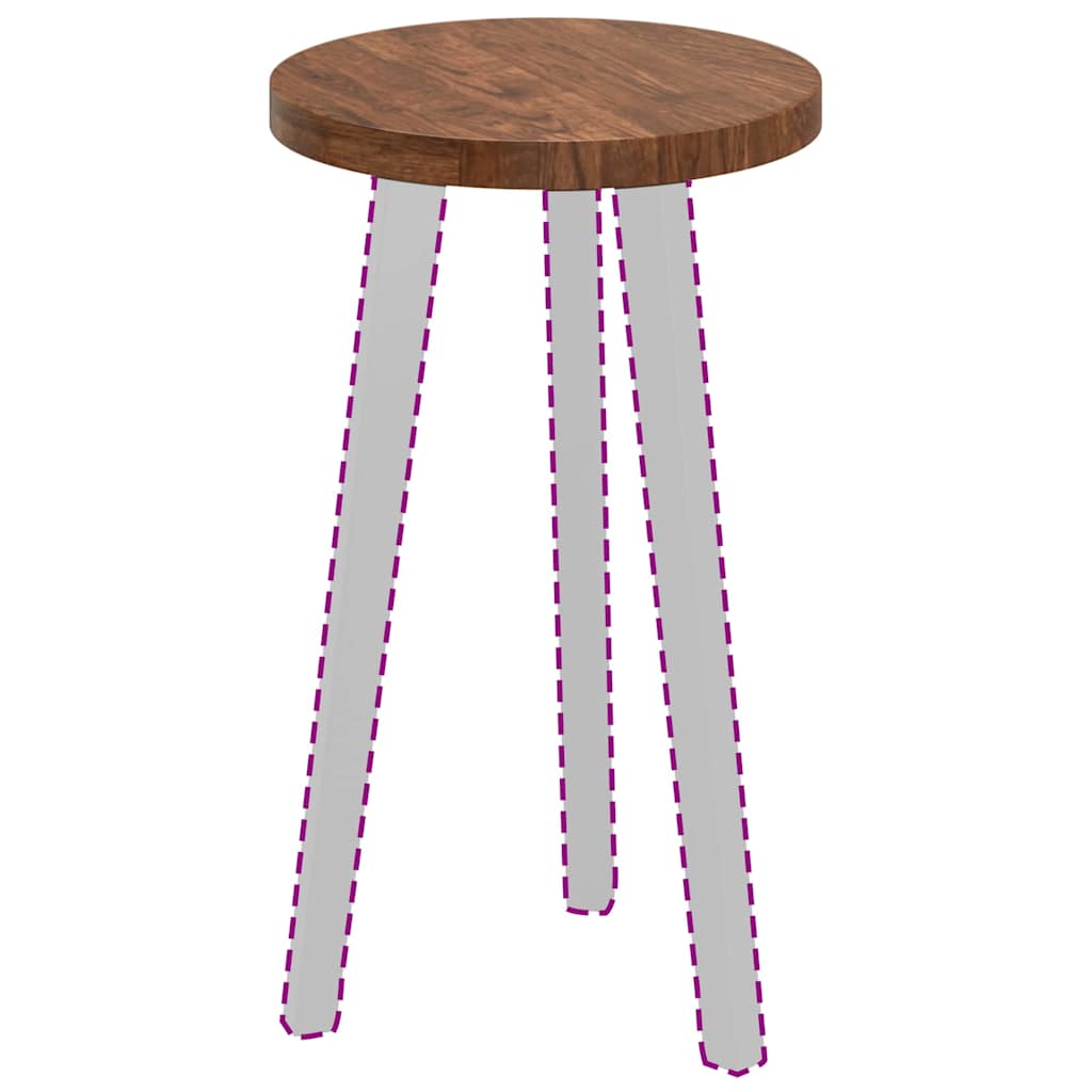 Plateau de table Marron foncé Ø 30 x 2.5 cm Chêne massif - XIOS