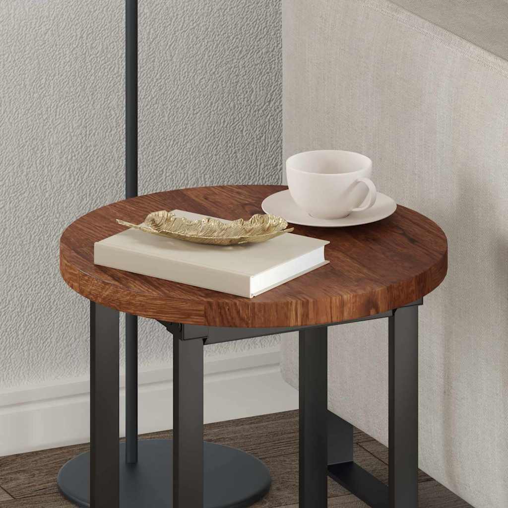 Plateau de table Marron foncé Ø 40 x 2.5 cm Chêne massif - XIOS