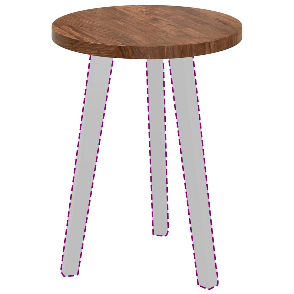 Plateau de table Marron foncé Ø 40 x 2.5 cm Chêne massif - XIOS