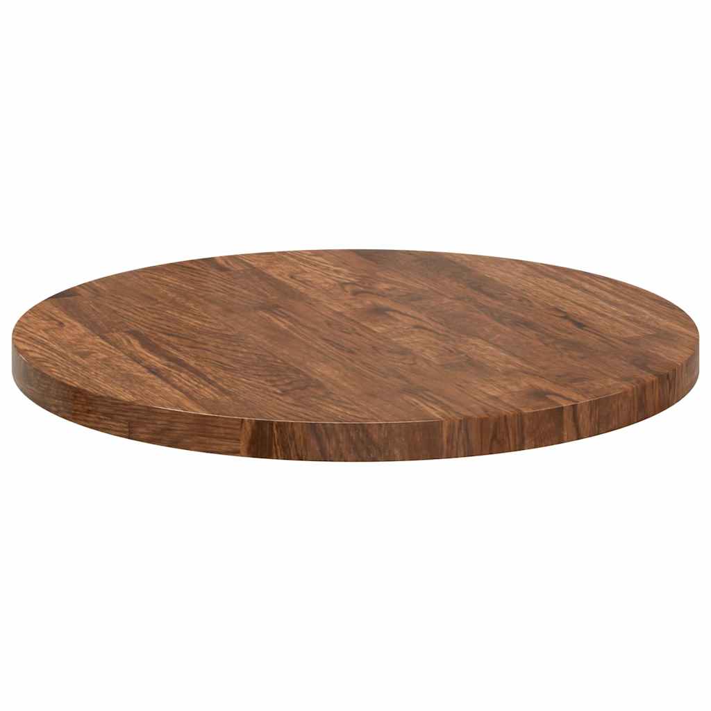 Plateau de table Marron foncé Ø 50 x 2.5 cm Chêne massif - XIOS