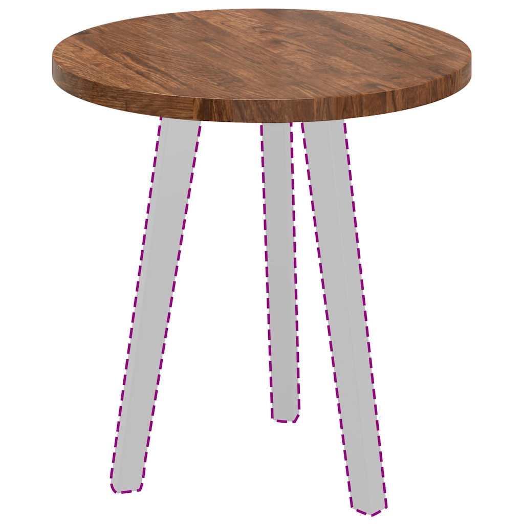 Plateau de table Marron foncé Ø 50 x 2.5 cm Chêne massif - XIOS